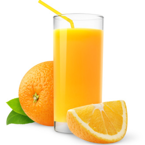 Orange juice isolated on white